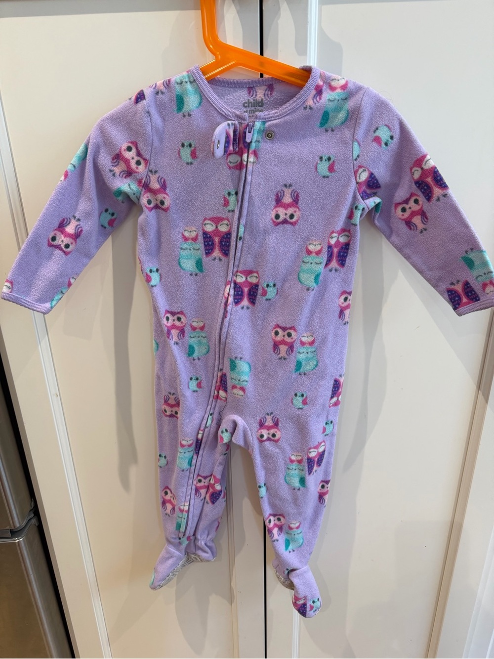Child of Mine 18m Lavender Owl Footed One-Piece Pajamas